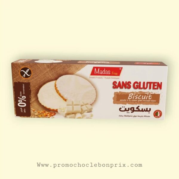MADAS FREE BISCUITS ENROBE CHOCOLAT BLANC