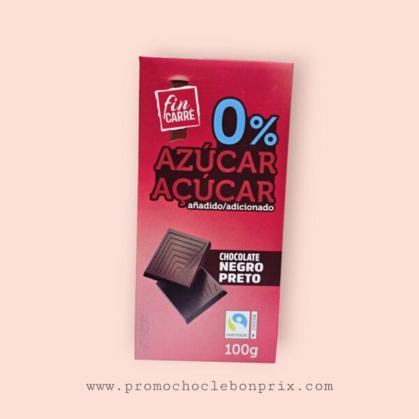 FIN CARRE CHOCOLAT SANS SUCRE NOIR.