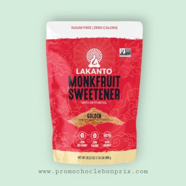 LAKANTO MONKFRUIT SWEETENER GOLDEN ERITRITOL 800G KETO.