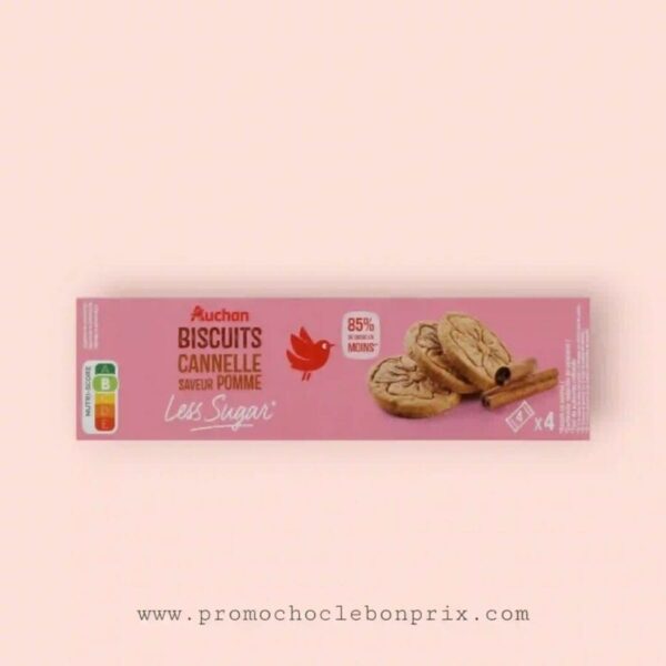 AUCHAN SANS SUCRE BISCUITS SAVEUR CANELLE