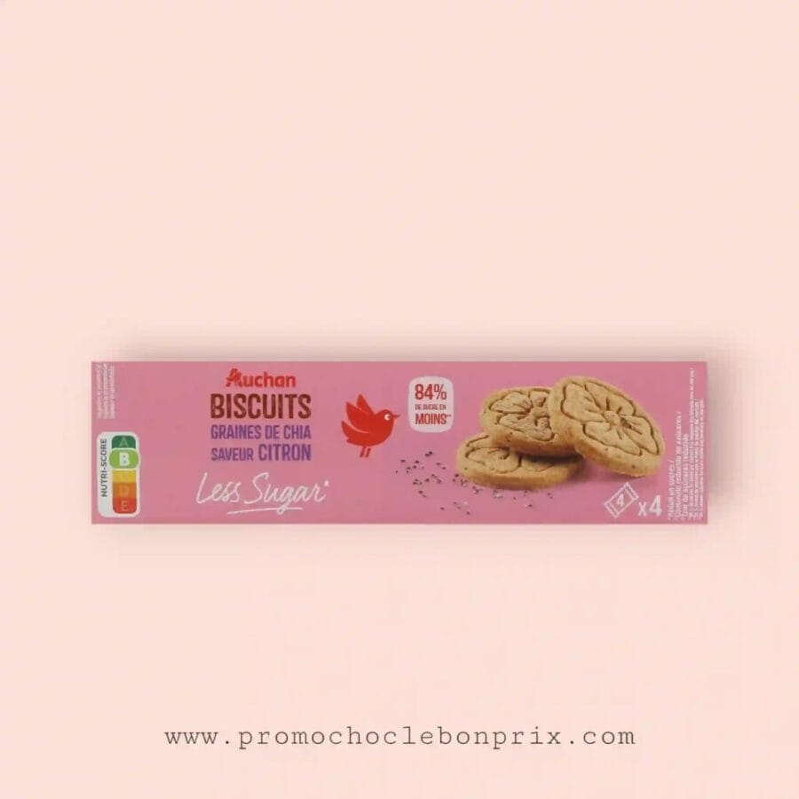 2025/04/1000073936.jpg AUCHAN SANS SUCRE BISCUITS SAVEUR CHIA CITRON – Image 1