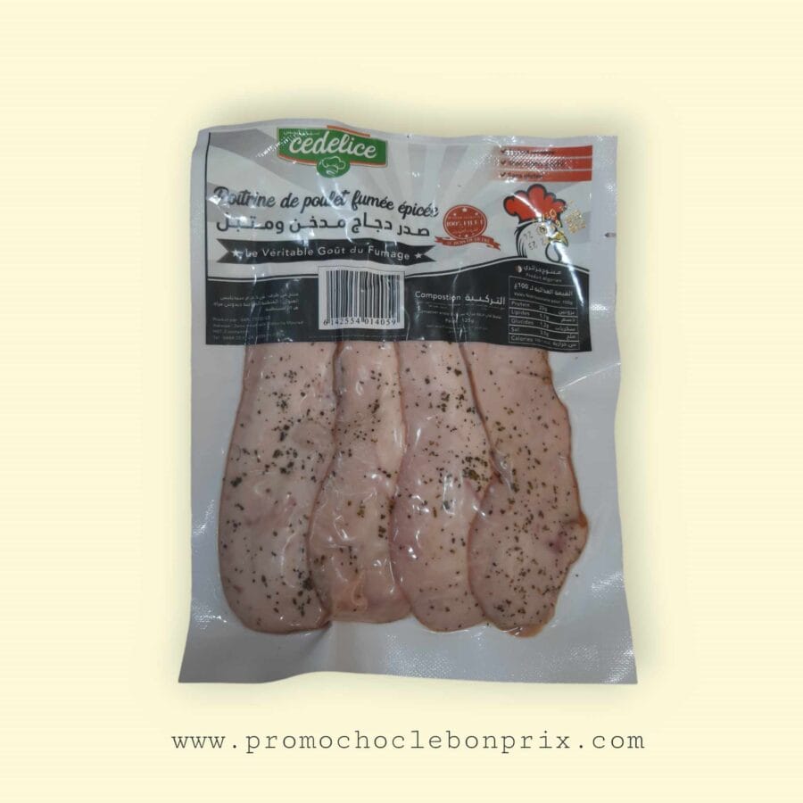 410737809_332292823055667_1164101202052486690_n CEDELICE POITRINE DE POULET FUMÉ 125G EPICEE – Image 1