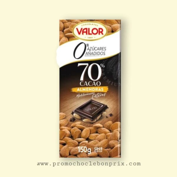 VALOR 150G 70% ALMENDRAS NEGRO