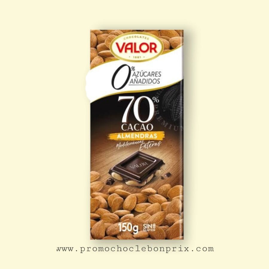 93889.jpg VALOR 150G 70% ALMENDRAS NEGRO – Image 1