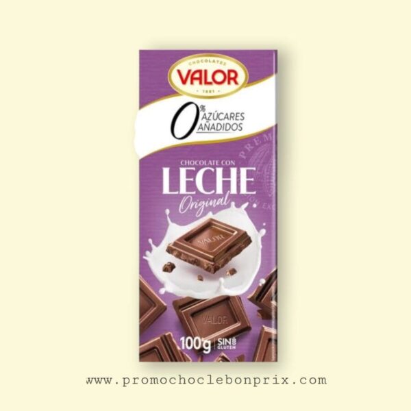 VALOR CHOCOLAT AU LAIT 100G SANS SUCRE SANS GLUTEN