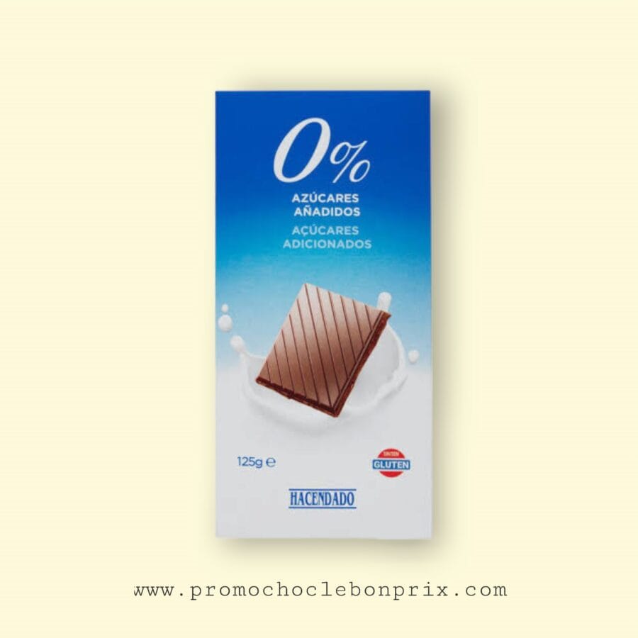 PhotoRoom-20231210_224331.png HACENDADO CHOCOLAT LAIT 0% SUCRE 125G – Image 1