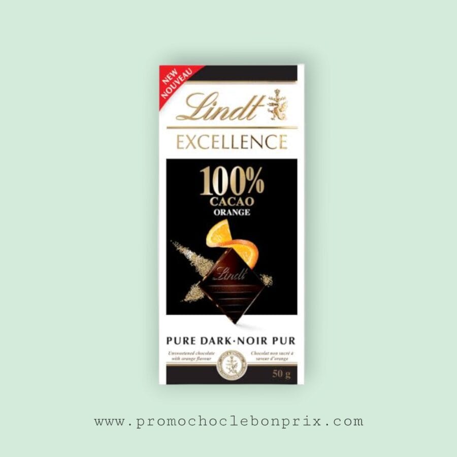 Photoroom-20240418_114810.png LINDT EXCELLENCE CHOCOLAT NOIR 100% MIT ORANGE – Image 1