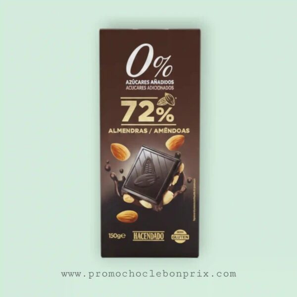 HACENDADO 72% AMANDES 150G