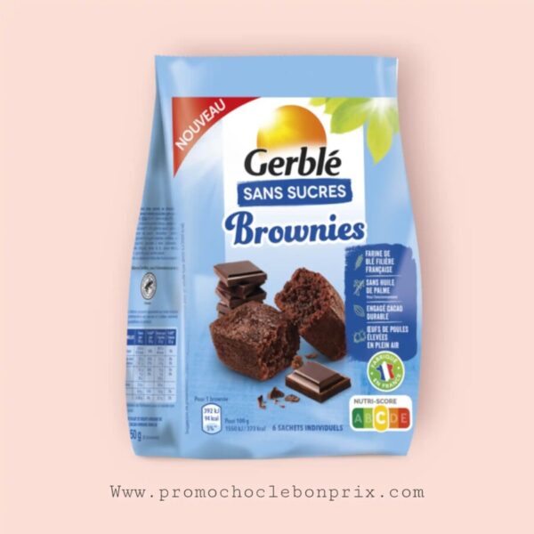 GERBLE SANS SUCRE BROWNIES CHOCOLAT 150G