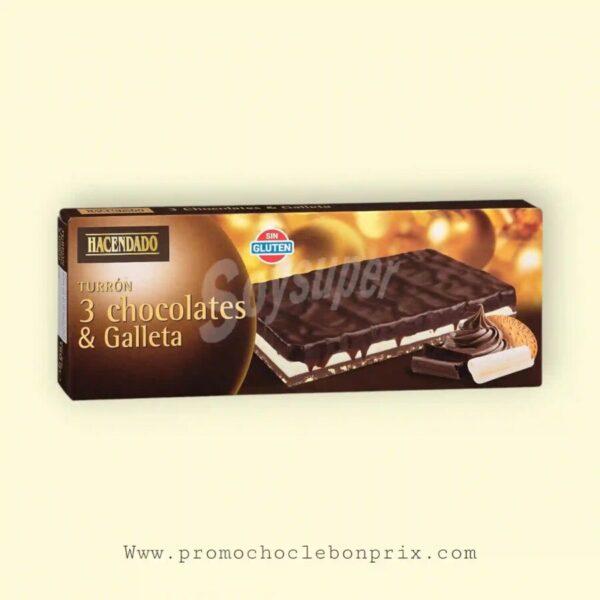 HACENDADO TURRON 3 CHOCOLAT GALETTE